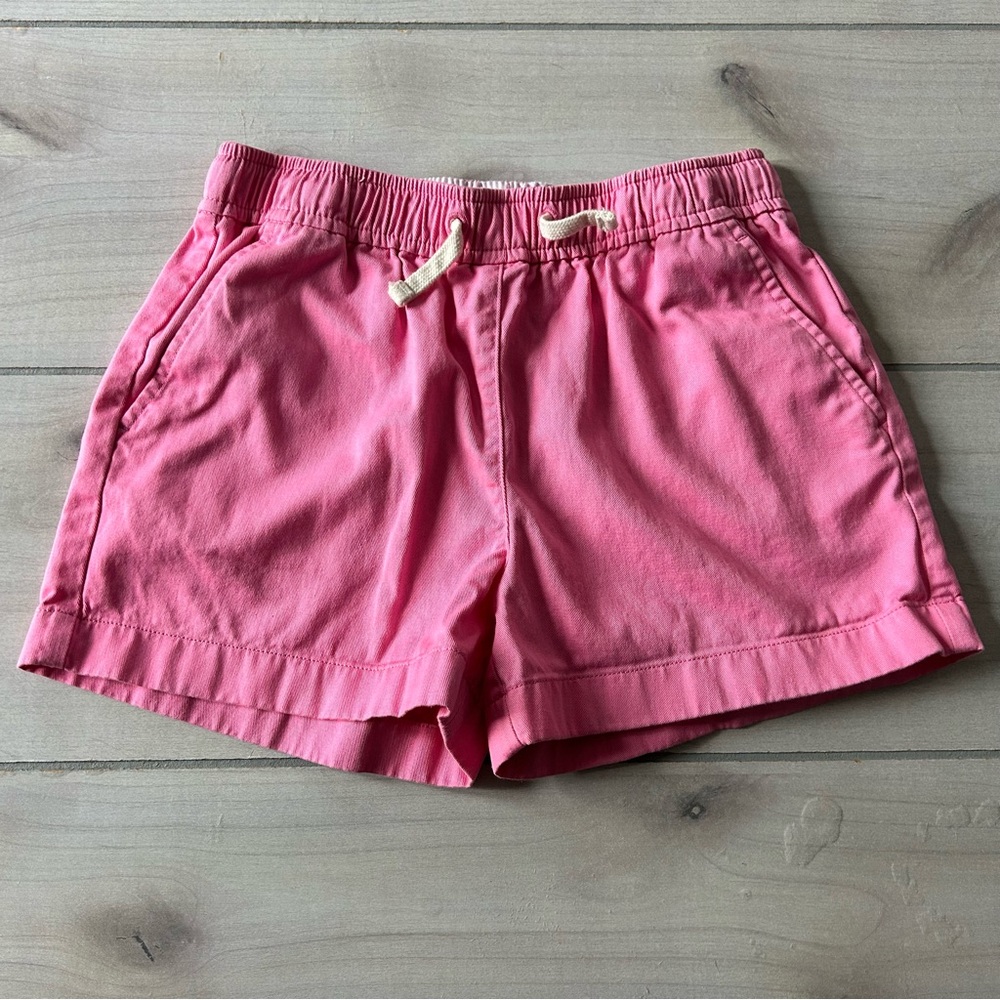 Crewcuts Pink Drawstring Elastic Waist Cotton Shorts for Kids